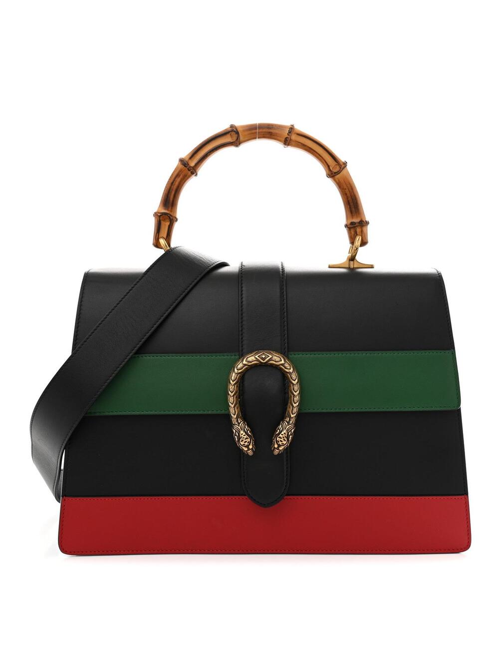 Gucci Calfskin Bamboo Web Large #376203G10B